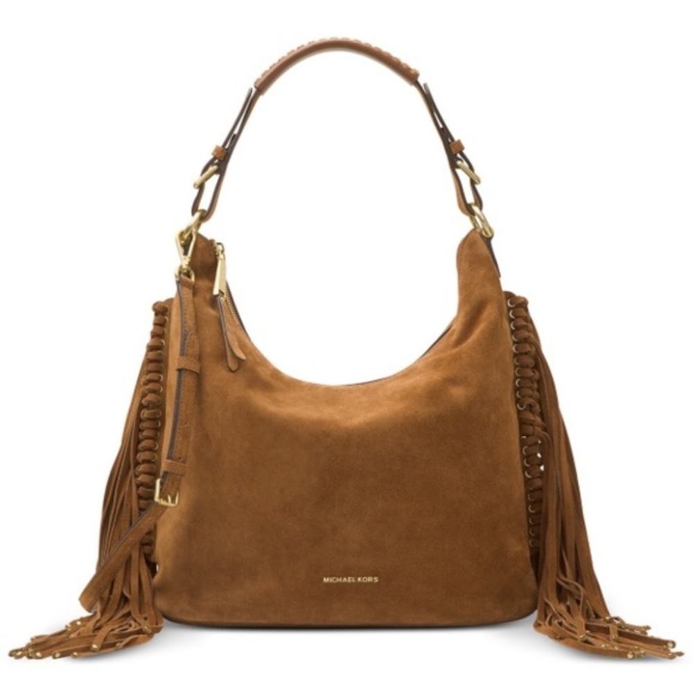 Michael Kors Suede Billy Large Hobo Fringe